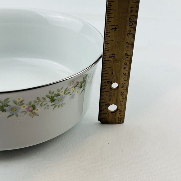 Haviland Forever Spring 7.5" Round Vegetable Bowl Pastel Flowers Silver Rim - Picture 7 of 7